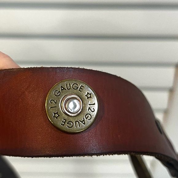 Nocona Men's Shotgun Shell Concho Bullet Leather Belt with Brass Buckle Cowboy - Picture 5 of 6